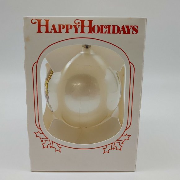 Campbell's Soup Kids 1980 White Glass Christmas Ornament ball w/ box - Picture 4 of 4